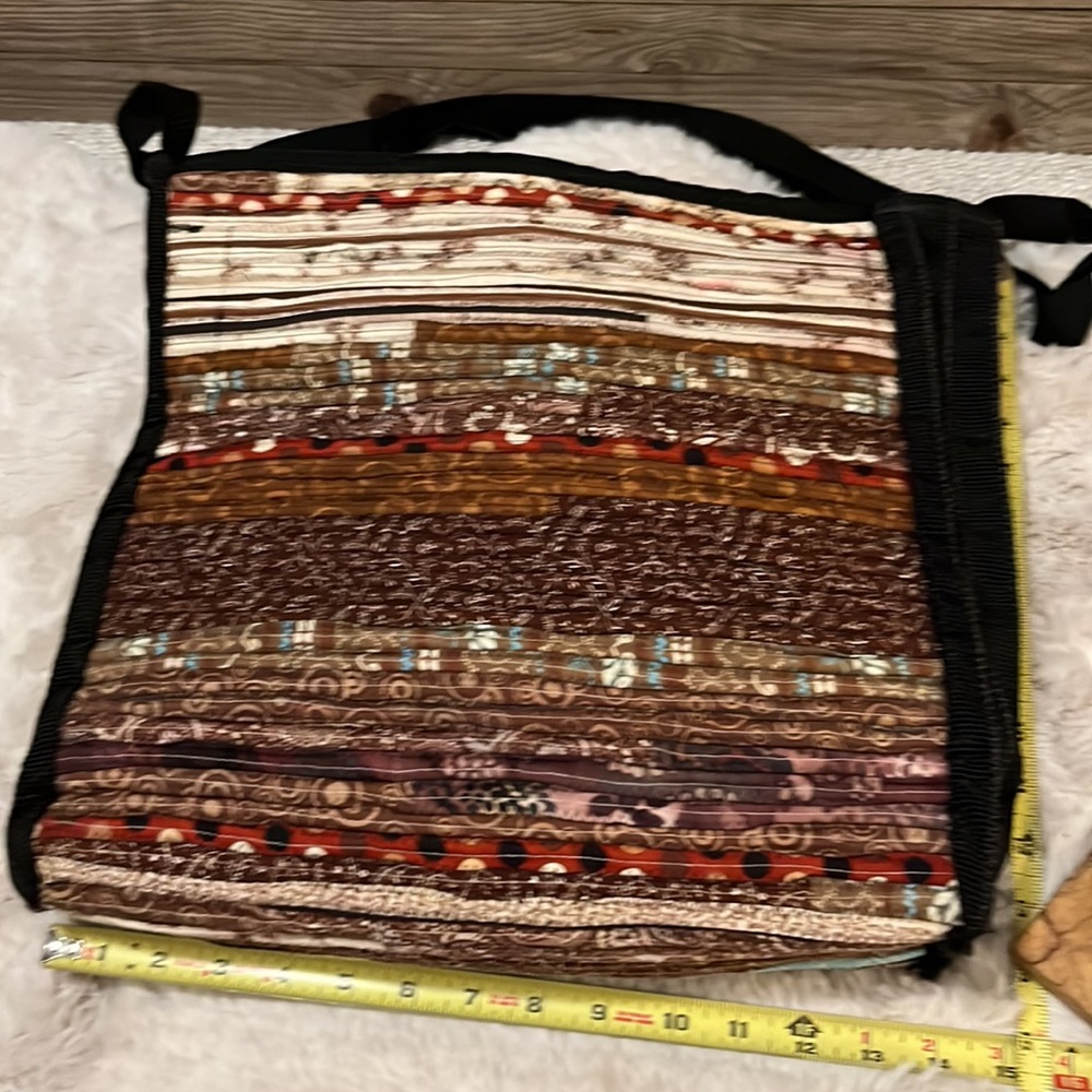 Hand Crafted Patchwork Rug Laptop Computer Tote - image 4